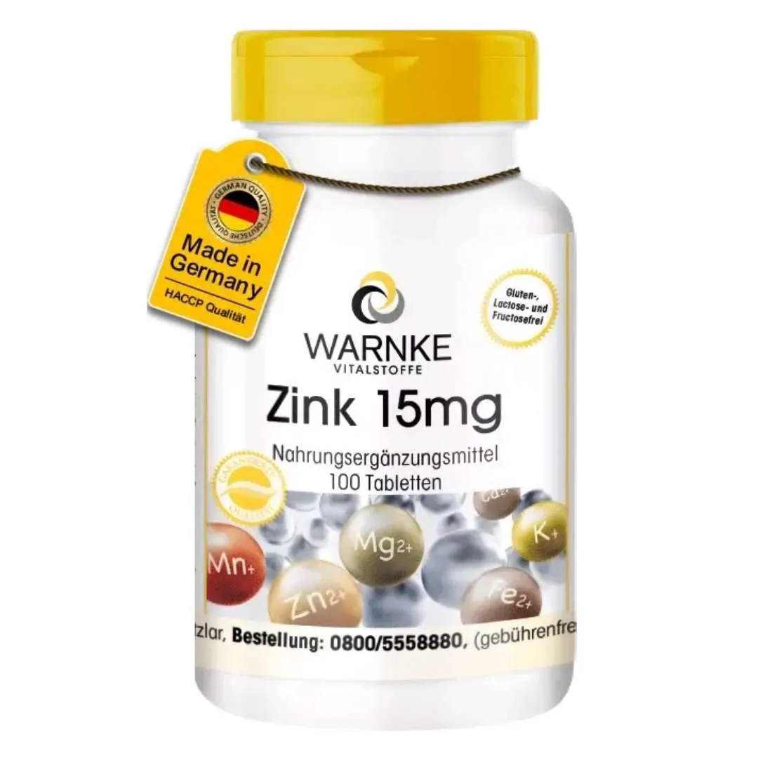 Warnke Zinc 15 mg comprimidos 100 PCs