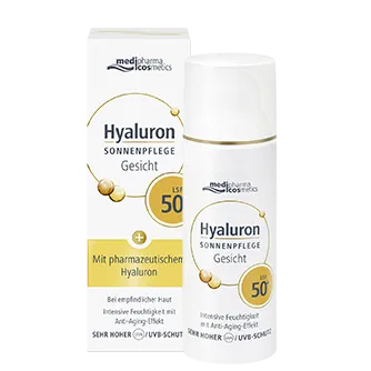 Protetor solar de ácido hialurônico medipharma face spf 50+ 50 ml